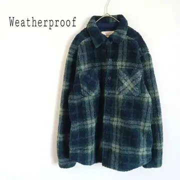 웨더프루프 1948 옴브레 체크 무늬 보아 플리스 자켓 버튼