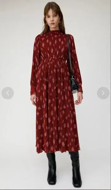 MOUSSY FLORAL PLEATS 마우지 플리츠 원피스