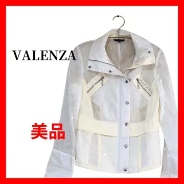 VALENZA 시어 메쉬 블루종 화이트 스팽글 B2061