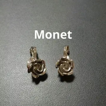 MONET 모네 귀찌 빈티지 장미 로즈 실버 컬러 작은 사이즈
