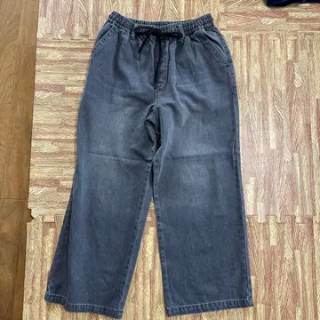 스튜디오 클립 이지 스트레이트 데님 와이드 팬츠 그레이 프티 사이즈