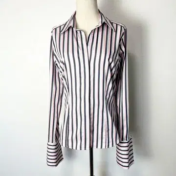 새상품급 토마스 핑크 스트라이프 셔츠 핑크 네이비 40/L 긴팔