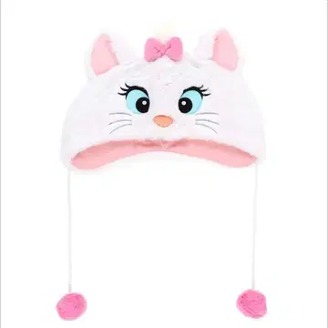 마리 캐릭터 모자 화이트 핑크