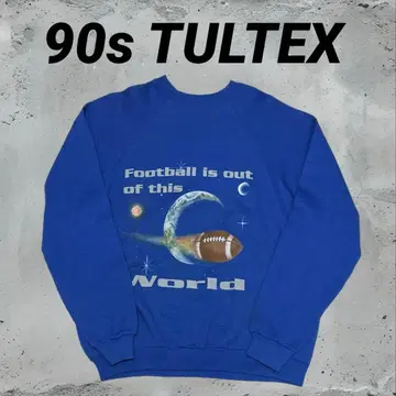 90s TULTEX 우주 디자인 그래픽 맨투맨 블루 L 사이즈