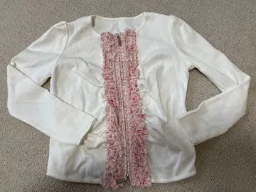 프랑코 페라로 트위드풍 더블 지퍼 가디건 사이즈 2