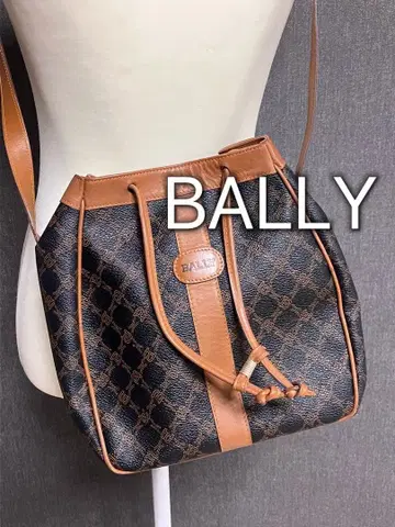 발리 BALLY 숄더백 빈티지 올 패턴 가죽 브라운