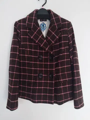 마치코진트 새상품급 울 체크 자켓