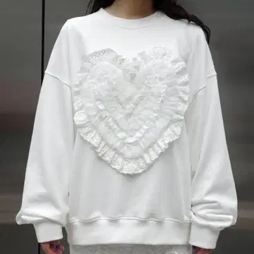 POPPY 아사기니요 HEART TULLE SWEATSHIRT