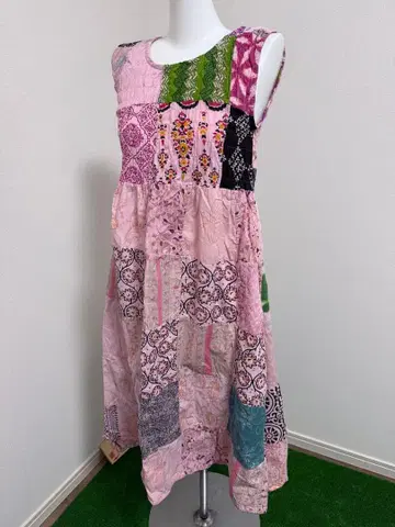 슬리브리스 무릎 기장 원피스 M 100% 코튼