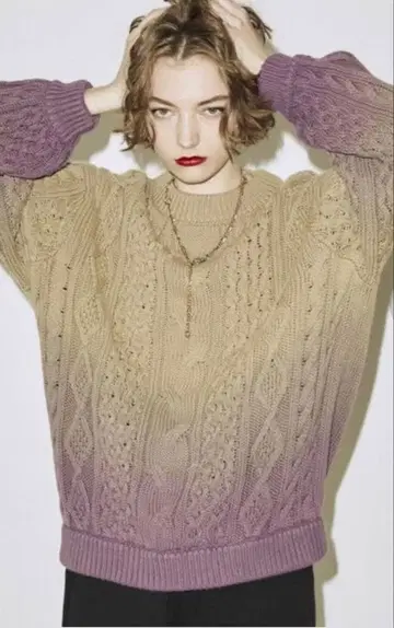 jouetie (쥬에티) 그라데이션 오버 사이즈 니트 스웨터 면