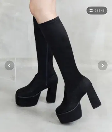 통굽 플랫폼 롱 부츠 스웨이드