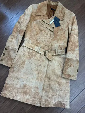 [택 포함] 이탈리아제 PLEASE 가죽 트렌치코트 사이즈 40(M)