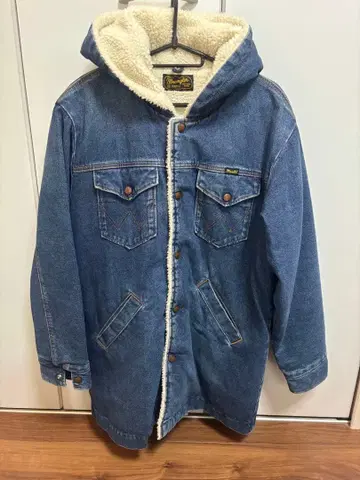 데님 블루 후드 부착 보아 자켓 랭글러 나노 유니버스