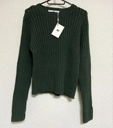 SLY 택 포함 새상품 카키색 리브 니트 스웨터 사이즈 2