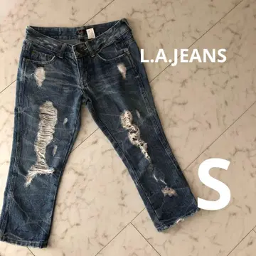 배송비 포함 S 사이즈 LA Denim 데미지 데님 팬츠 8부 9부