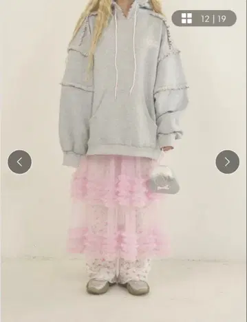 CRAMMY UneUne big 후드티 그레이 후드티