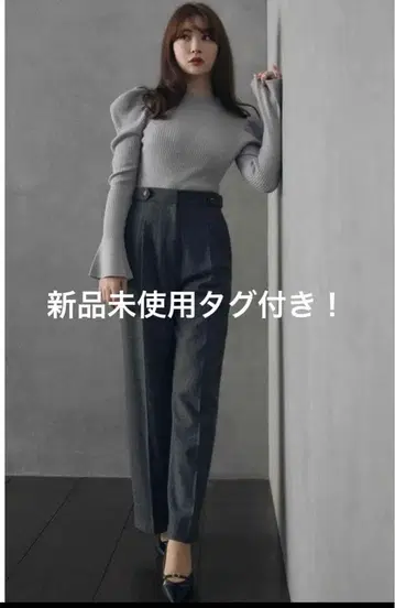 미사용 새상품 Pin-Stripe Wide Leg Pants