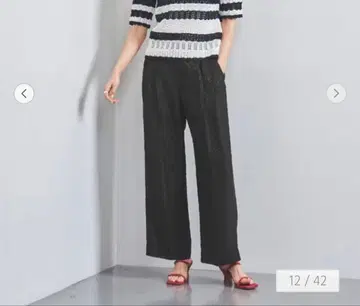 도트 새틴 2턱 와이드 팬츠 블랙 38 사이즈