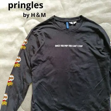 프링글스 H&M 콜라보 긴팔 티셔츠 블랙