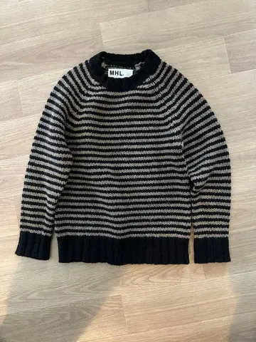 MHL 보더 편직 울 스웨터