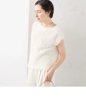 리본 니트 트위드 베스트