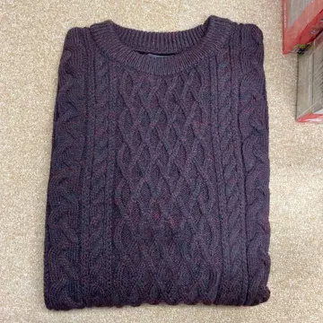 ZARA MAN 다크 레드 케이블 니트 M