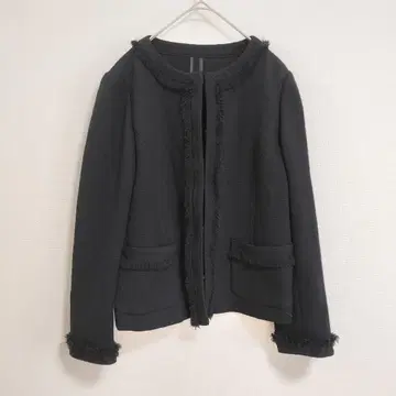 GEORGES RECH 트위드 자켓 S 블랙 프린지