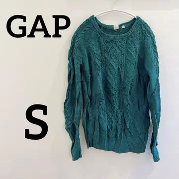 GAP [ L ] 케이블 짜임 니트 스웨터 틸 니트 다크 그린