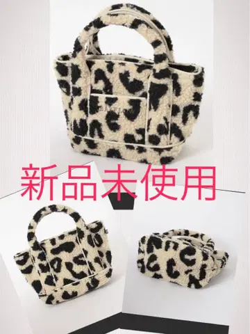 새상품 BAYFLOW 레오파드 보아 로고 토트 S