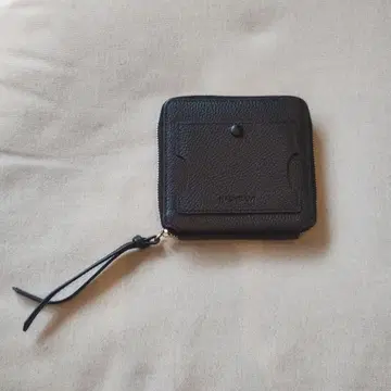 하시바미 천연 가죽 라운드 지퍼 접이식 지갑