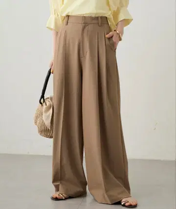 [ 택 포함 미사용 새상품 ] 2턱 와이드 팬츠