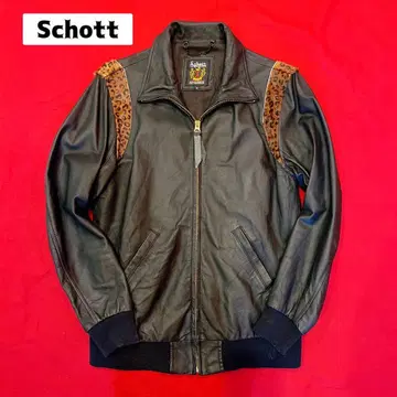 S 사이즈 Schott 쇼트 가죽 자켓 라이더 구제 의류 USED