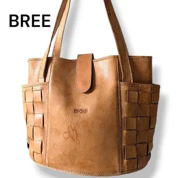 BREE 브리 토트백 올 가죽 카멜 브라운 계열 꼬임 어깨걸이
