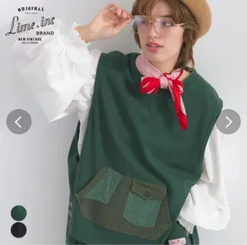 limeinc 라임잉크 맨투맨 소재 빅 포켓 로고 프린트 베스트