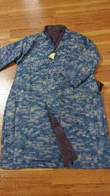 기모노 리메이크 오시마 명주 리메이크 브로치 포함 코트
