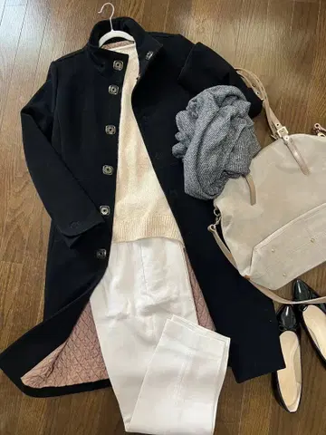 새상품급 바니스뉴욕 스텐 칼라 롱 코트