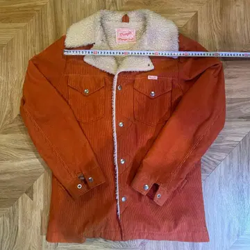 오렌지 코듀로이 보아 옷깃 자켓