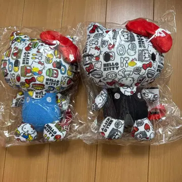 미개봉 새상품 산리오 헬로키티 오자리 봉제 인형 50주년 2개 세트