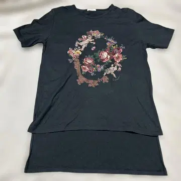 h.t.mariac/에이치티매니악 꽃무늬 자수 티셔츠 프리 사이즈
