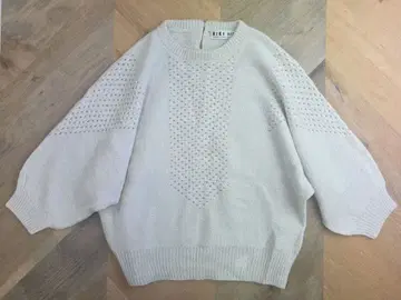 BIKI BIS 아이보리 니트 스웨터 여성용 피코네 y44