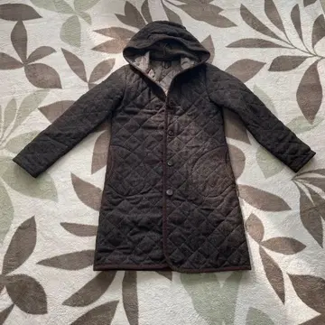 라벤햄 후드 부착 퀼팅 코트
