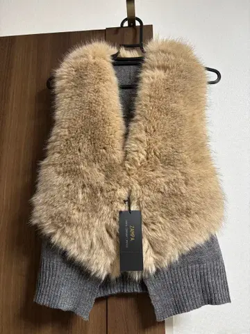 그레이 퍼 니트 베스트 M 사이즈 ZAMPA