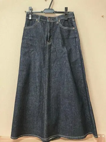 SOMETHING 다크 블루 데님 플레어 스커트 M
