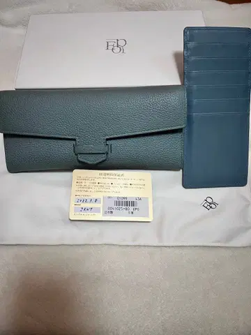 보증서 부착 Epoi 스카이블루 장지갑 카드 포켓 부착