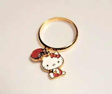 헬로키티 참 포함 반지 레트로 키티