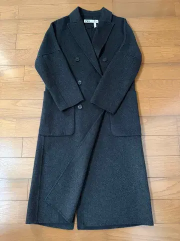 ZARA 울 리버 코트 롱 코트 XS 그레이