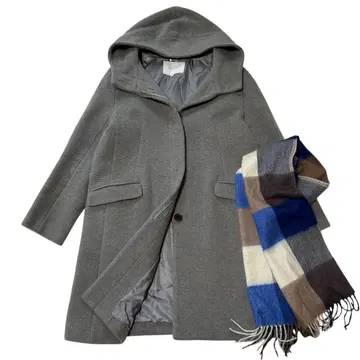 [새상품급 LL] 언타이틀 UNTITLED 후드 부착 울 코트 42