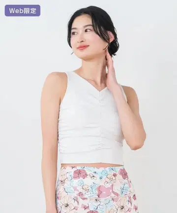 스칼라 SUKALA 아메리칸 슬리브 개더 탱크탑 화이트 L