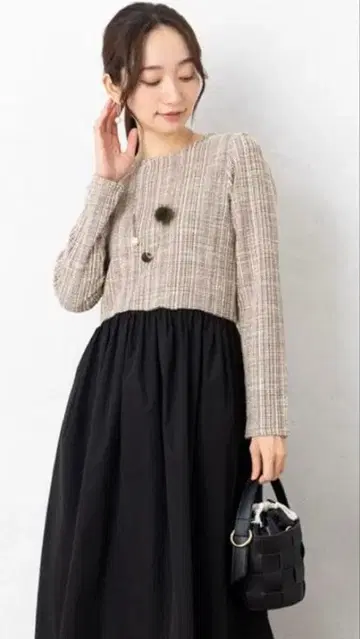 타프타 트위드 원피스 M