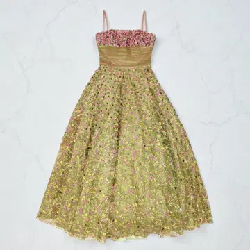 JOVANI 조바니 플라워 모티브 비쥬 롱 드레스